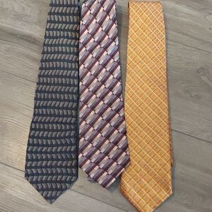 Elegant Men's Tie Set - Blue, Red, and Orange